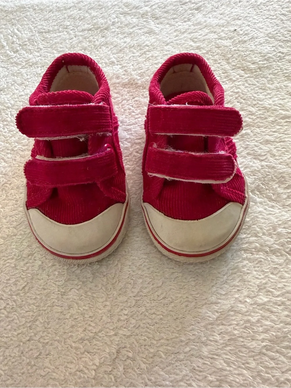 Koala Kids Red Corduroy Velcro Sneakers Size 2 Baby
